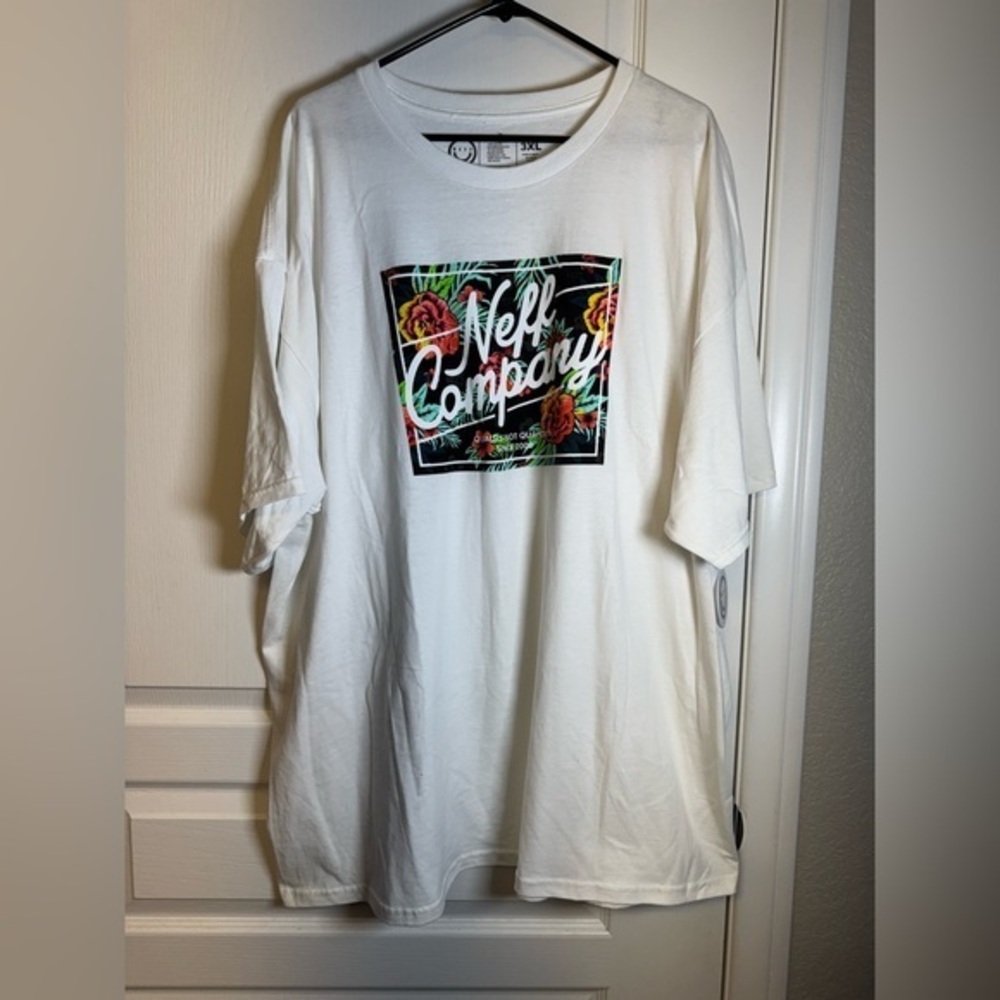 Men's/Young Men's Neff Astro Floral Short Sleeve White Shirt Size 3XL NWT #2249